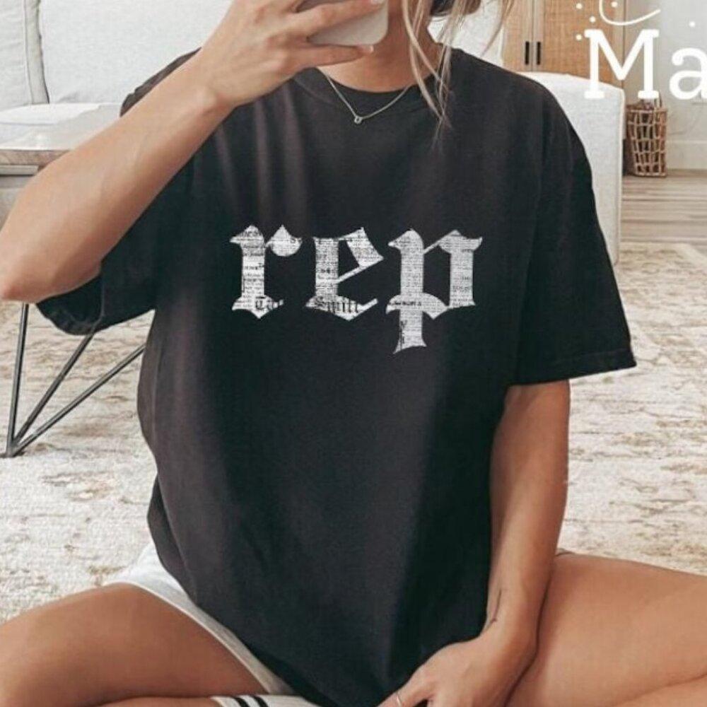Rep Era Shirt Reputation Oversized T-Shirt Rep Newspaper Shirt Re